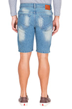 Krossstitch Men's Light Blue Denim Ripped Shorts