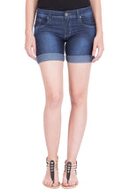 Kopyneko Women's Denim Dark Blue Shorts