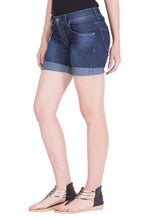 Kopyneko Women's Denim Dark Blue Shorts