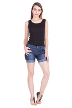 Kopyneko Women's Denim Dark Blue Shorts