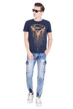 KROSSSTITCH Men's Faded Cloud Wash Blue Original Cargo Denim Jeans