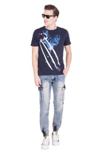 KROSSSTITCH Men's Faded Blue Original Cargo Denim Jeans