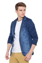 Krossstitch Full Sleeve Men's Denim Blazer with Brass Button