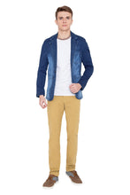 Krossstitch Full Sleeve Men's Denim Blazer with Brass Button