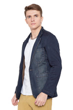 Krossstitch Full Sleeve Men's Denim Blazer with Brass Button