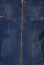 Sleeveless Tinted Blue Men's Denim Jacket with Zipper