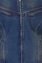 Full Sleeve Tinted Blue Men's Denim Jacket with Zipper