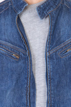 Full Sleeve Light Blue Men's Denim Jacket with Zipper