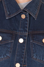 Sleeveless Dark Blue Men's Denim Jacket with Brass Button