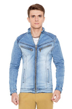 Krossstitch Full Sleeve Men's Denim Jacket with Zip Closer