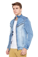 Krossstitch Full Sleeve Men's Denim Jacket with Zip Closer