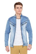 Krossstitch Full Sleeve Men's Denim Jacket with Zip Closer