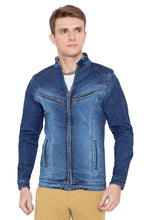 Krossstitch Full Sleeve Men's Denim Jacket with Zip Closer