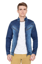 Krossstitch Full Sleeve Men's Denim Jacket with Zip Closer