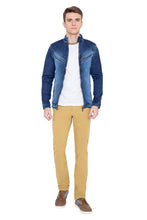 Krossstitch Full Sleeve Men's Denim Jacket with Zip Closer