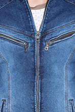 Krossstitch Full Sleeve Men's Denim Jacket with Zip Closer