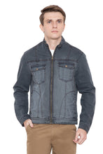 Krossstitch Full Sleeve Men's Denim Grey Jacket with Zip Clouser