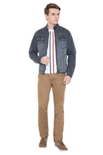 Krossstitch Full Sleeve Men's Denim Grey Jacket with Zip Clouser