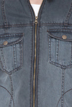 Krossstitch Full Sleeve Men's Denim Grey Jacket with Zip Clouser