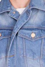 Krossstitch Sleeveless Light Blue Men's Denim Jacket with Brass Button