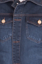 Krossstitch Sleeveless Black Grey Men's Denim Jacket with Brass Button