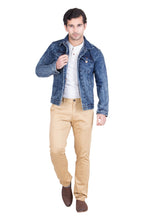Krossstitch Full Sleeve Dark Blue Men's Denim Jacket with Brass Button