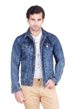 Krossstitch Full Sleeve Dark Blue Men's Denim Jacket with Brass Button