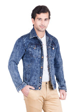 Krossstitch Full Sleeve Dark Blue Men's Denim Jacket with Brass Button