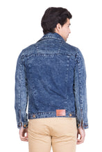 Krossstitch Full Sleeve Dark Blue Men's Denim Jacket with Brass Button
