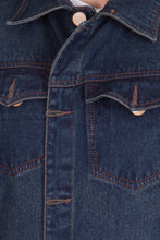 Krossstitch Full Sleeve Dark Brown Men's Denim Jacket with Brass Button