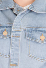 Krossstitch Sleeveless Light Grey Men's Denim Jacket with Brass Button