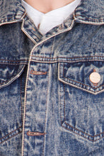 Krossstitch Sleeveless Orange Cloud Wash Men's Denim Jacket with Brass Button