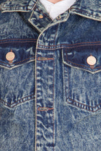 Krossstitch Sleeveless Green Cloud Wash Men's Denim Jacket with Brass Button