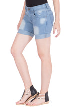 Kopyneko Women's Denim Light Blue Shorts