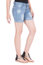 Kopyneko Women's Denim Light Blue Shorts