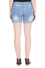 Kopyneko Women's Denim Light Blue Shorts