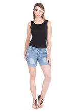 Kopyneko Women's Denim Light Blue Shorts